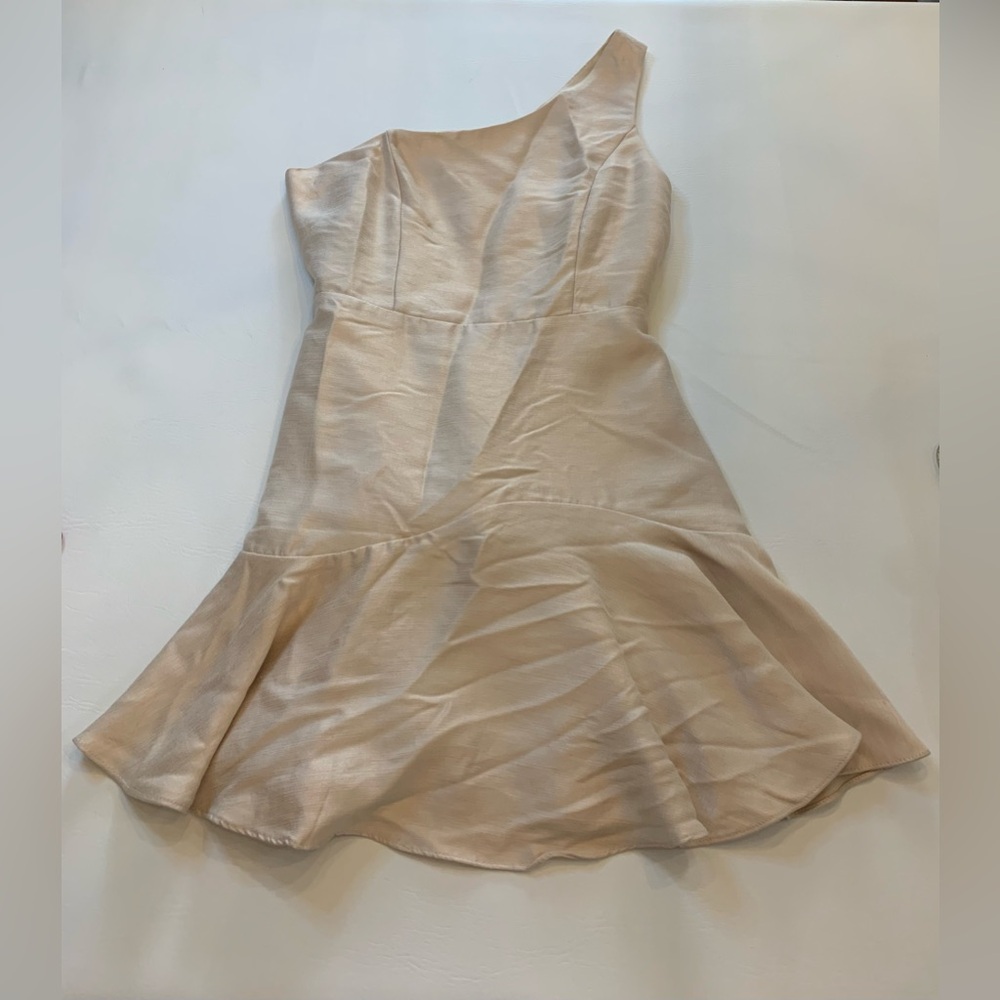 NWT Highland Park one shoulder dress, elastic waist, double lined large wmns (A)
